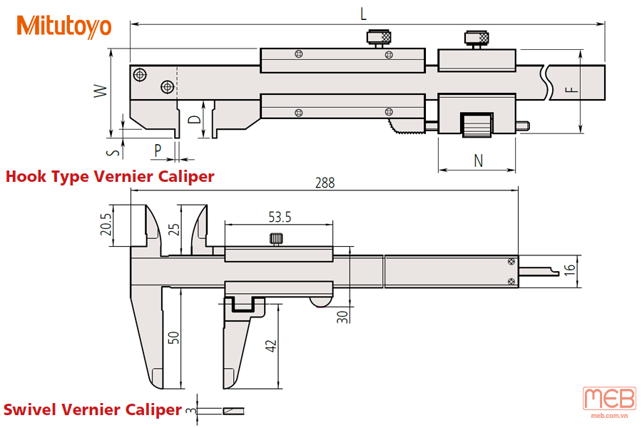 Thước cặp cơ khí series 536 Mitutoyo